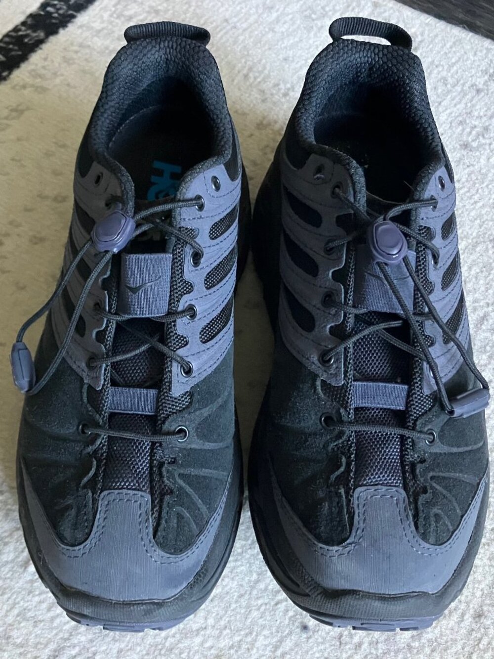 HOKA ONE hiking shoe, US 7.5, women's, black and grey